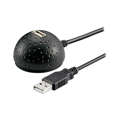 Kábel USB 2.0 GOOBAY predlžovací s podstavcom na stôl, čierny