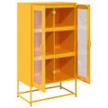 vidaXL Highboard horčicová žltá 68x39x123 cm Oceľ