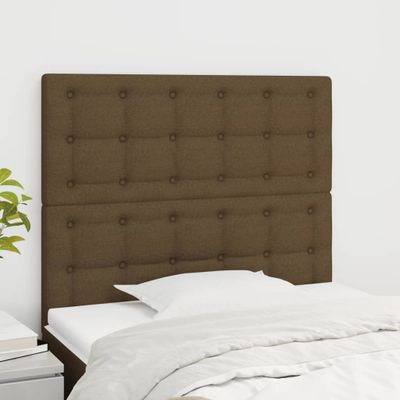 vidaXL Čelo postele tmavohnedé 80x5x118/128 cm látkové
