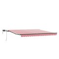 vidaXL Sklopná markíza Červená a Biela 450 × 350 cm Tkanina a hliník