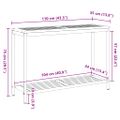 vidaXL Vonkajší stôl s úložiskom Prírodná a čierna 110 x 35 x 75 cm