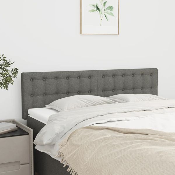 vidaXL Čelá postele 2 ks tmavosivé 72x5x78/88 cm látka
