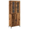 vidaXL Highboard 2 ks Staré drevo 69,5 x 34 x 180 cm Kompozitné drevo