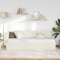 vidaXL Rohový rám postele s čelnou doskou Krémová 80 cm x 200 cm Zamat