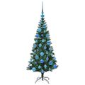 vidaXL Umelý predsvietený vianočný stromček Zelená 120 cm PVC a kov