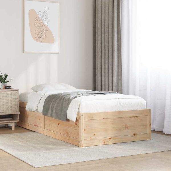 vidaXL Posteľ bez matraca 90x200 cm masívna borovica