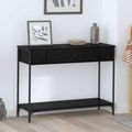 vidaXL Konzolový stôl Čierny dub 100 x 34.5 x 75 cm Kompozitné drevo