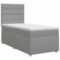 vidaXL Posteľ boxspring s matracom Svetlosivá Jednoduchý Látka