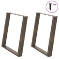 vidaXL Nohy k jedálenskému stolu v tvare U, 2 ks, prírodná oceľ, 70 x (72-73) cm, oceľ