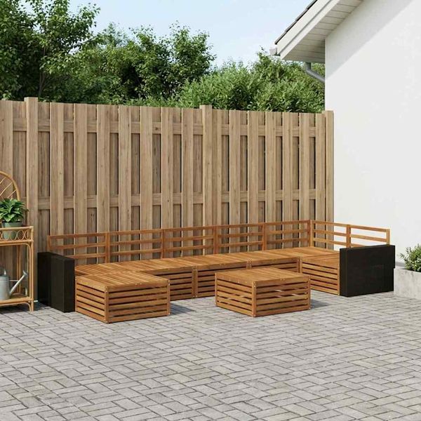 vidaXL Záhradná súprava gaučov 8 pcs Prírodná