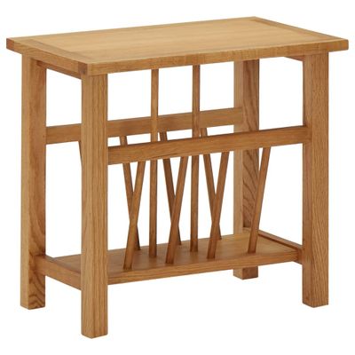 vidaXL Stolík na časopisy 45x27x42 cm, dubový masív