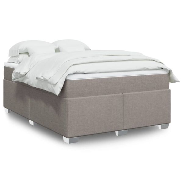 vidaXL Posteľný rám boxspring s matracom sivohned 140x200 cm látka