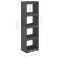 vidaXL Knižnica/deliaca stena sivá 40x30x135,5 cm masívna borovica