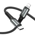 BWOO Pletový kábel USB-C - Lightning 3m 30W čierny