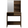 vidaXL Toaletný stolík so zrkadlom hnedý dub 74,5x40x141 cm