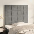 vidaXL Čelo postele svetlosivé 80x5x118/128 cm zamatové