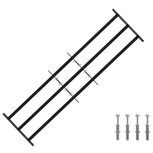 vidaXL Zabezpečovacia mriežka na okná s 3 priečkami 3 pcs 93-174 cm