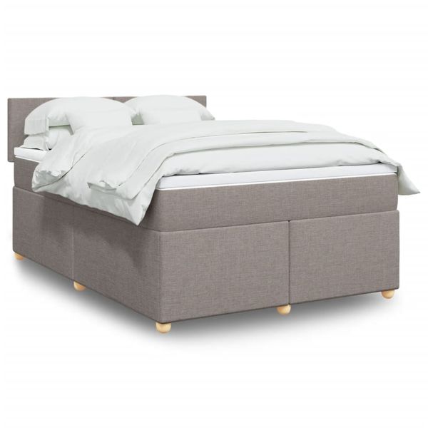 vidaXL Posteľný rám boxspring s matracom sivohned 140x200 cm látka