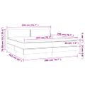 vidaXL Posteľ boxsping s matracom a LED krémová 200x200 cm látka