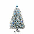 vidaXL Umelý Sklápací Vianočný Stromček 150 LED Zelená a biela 120 cm
