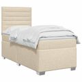 vidaXL Posteľ boxspring s matracom Krémová 90 x 190 cm Látka