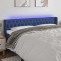 vidaXL Čelo postele s LED modré 183x16x78/88 cm látka