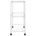 vidaXL Regál s 3 policami na kolieskach 60x35x81 cm chrómový 150 kg