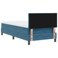vidaXL Posteľ s pružinovým rámom Tmavomodrá 90 x 200 cm Zamat