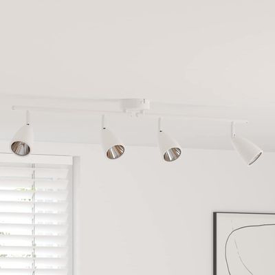 vidaXL Stropné bodové svetlo so bodmi Biela 70 x 12,5 x 10,5 cm Kov