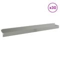 vidaXL Obrubník trávnika 30 ks 100 x 10 x 8 cm Oceľ Strieborná