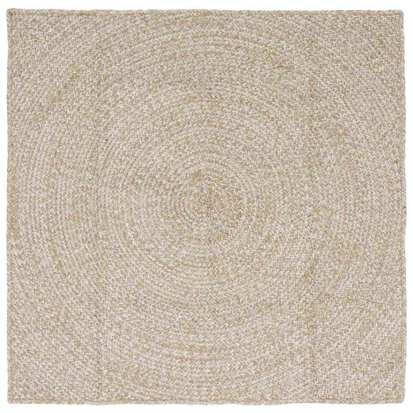 vidaXL Kusové koberce Prírodná a biela 120 x 120 cm Juta