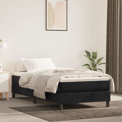 vidaXL Posteľný rám s boxspringom čierny 100x200 cm zamat