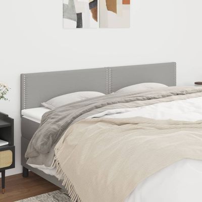 vidaXL Čelá postele 2 ks postele bledosivé 100x5x78/88 cm látka