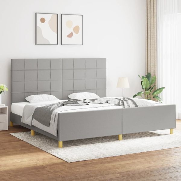 vidaXL Posteľ bez matraca bledosivá 200x200 cm látka