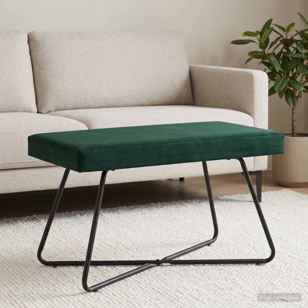 vidaXL lavička Jednofarebný Tmavozelená 80 x 40 x 45 cm Zamat