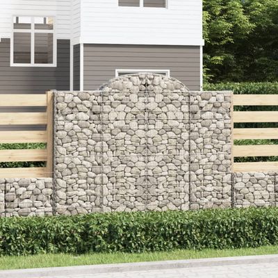 vidaXL Oblúkové gabiónové koše 7ks 200x30x160/180cm pozinkované železo