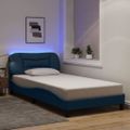 vidaXL Rám postele s LED bez matraca Hvar Modrá 100x200 cm Látka