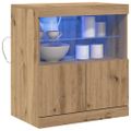 vidaXL LED komoda Hnedá 60,5 x 37 x 67 cm Kompozitné drevo