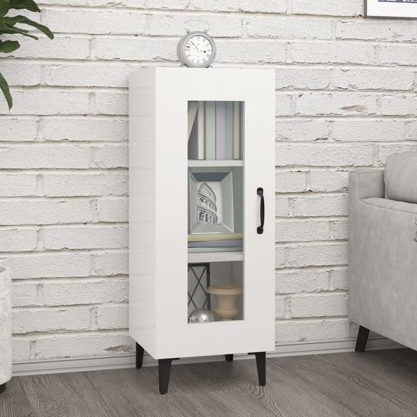 vidaXL Komoda lesklá biela 34,5x34x90 cm spracované drevo