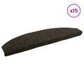 vidaXL Samolepiace schodové rohože 15 ks 80 x 24,5 x 3,5 cm Tmavohnedá