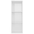 vidaXL Knižnica s 3 policami, lesklá biela 40x30x114 cm, drevotrieska