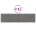 vidaXL Nástenné panely 12 ks bledosivé 60x15 cm látkové 1,08 m²