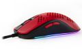 AROZZI herní myš FAVO Ultra Light Black-Red/ drátová/ 16.000 dpi/ USB/ 7 tlačítek/ RGB/ černočervená Myš, herní, drátová, optická, 16000dpi, 7 tlacítek, USB, RGB podsvícení, cerno-cervená