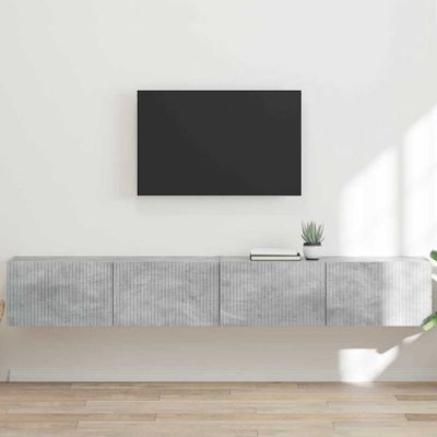 vidaXL TV nástenná skriňa Nástenný 2 pcs Betónová 98 x 31 x 29,5 cm