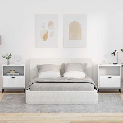 vidaXL Nočný stolík 2 pcs Biela 49 x 36 x 61 cm Kompozitné drevo