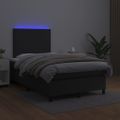 vidaXL Boxspring posteľ s matracom a LED čierna 120x200 cm umelá koža
