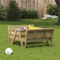 vidaXL Piknikový stôl pre deti 88x122x58 cm impregnovaná borovica