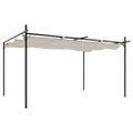 vidaXL Pergola so zaťahovacou strechou krémová 395x292x230 cm