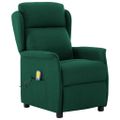 vidaXL Masážne kreslo Tmavozelená 93.5 x 67.5 x 101.5 cm látka
