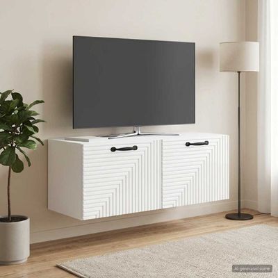 vidaXL Nástenná TV skrinka Biela s vysokým leskom 78,5 x 31 x 30 cm
